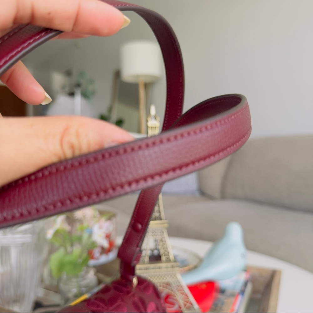 KATE SPADE Maroon Embroidered Floral Limited Edition Crossbody Bag - Picture 7 of 14